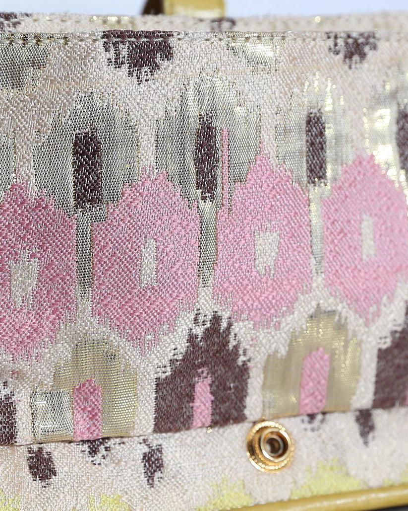 Nandina Embellished Crossbody Bag | Metallic Jacquard & Leather Art Piece – Havana & Co. - Havana & Co.