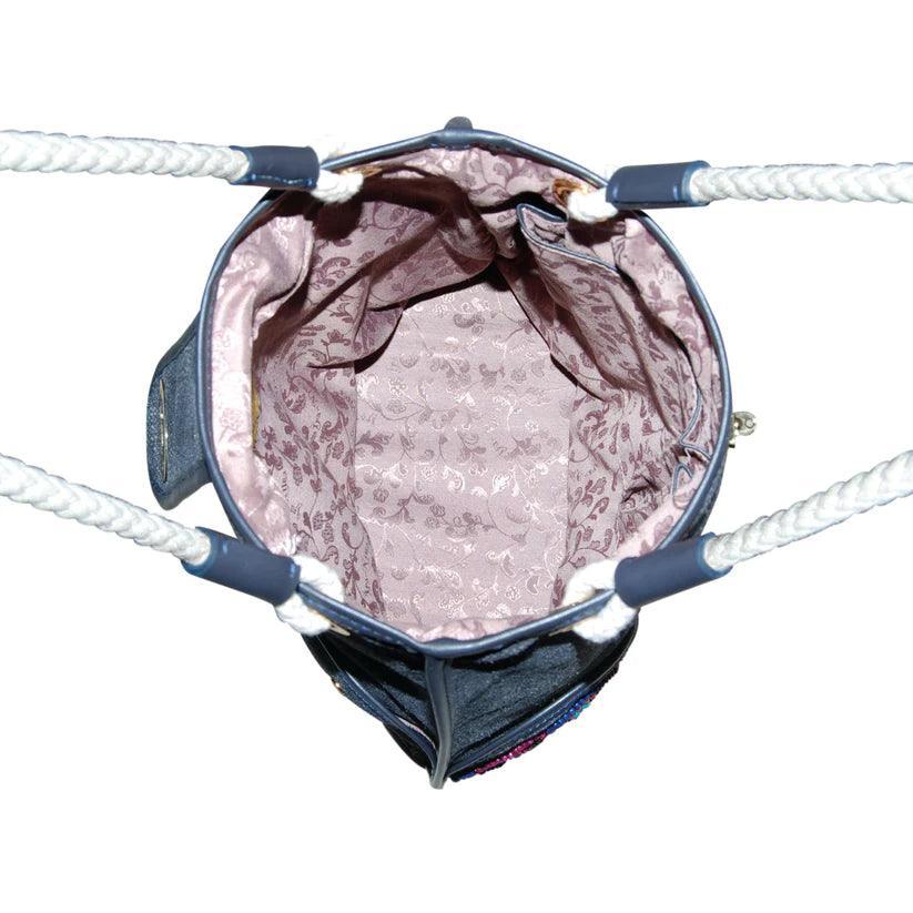 Marguerite Octagonal Bucket Bag | Distressed Canvas with Leather Trim – Havana & Co. - Havana & Co.