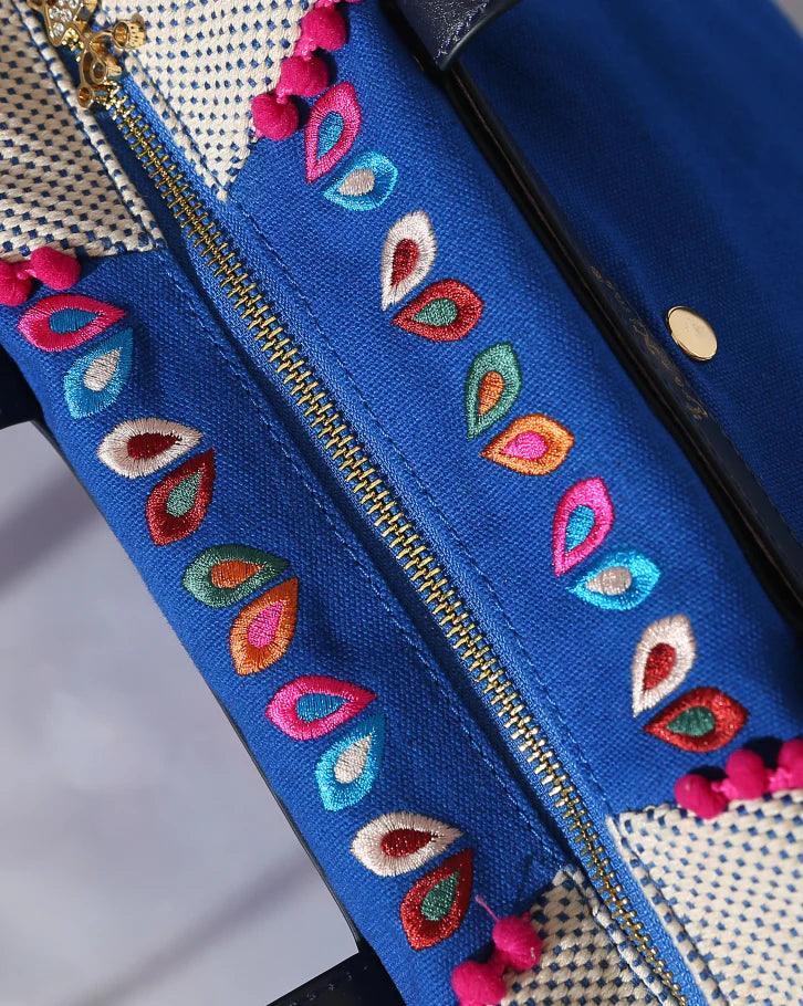 Mara Folklore Embroidered Shopper | Lightweight Hand-Embroidered Tote – Havana & Co. - Havana & Co.