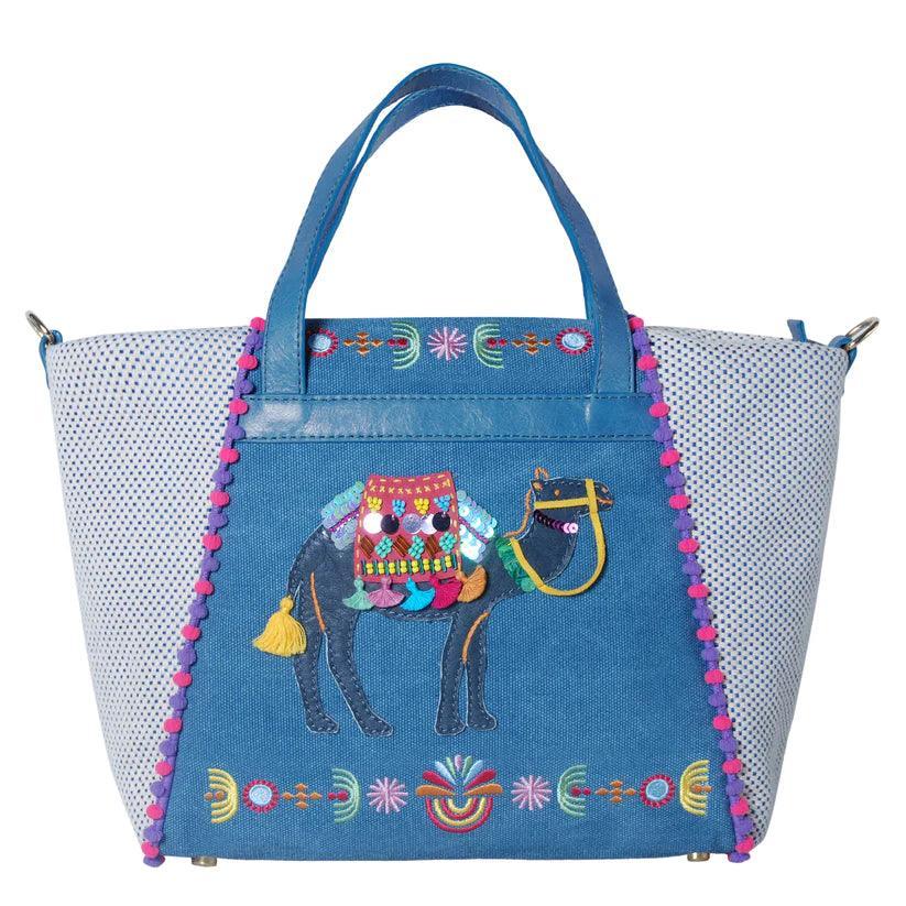 Camela Embroidered Shopper | Havana & Co. – Stylish Small Zipper Tote - Havana & Co.