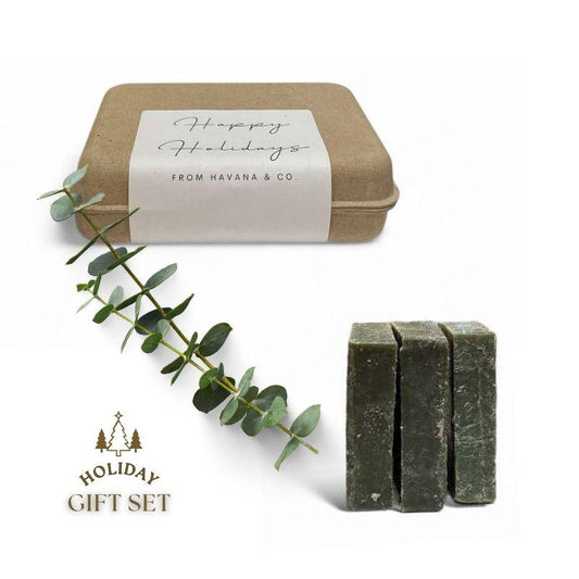 Eucalyptus Fresh Glow Set 3-bar | Havana & Co. – Invigorating Holiday Gift Set - Havana & Co.