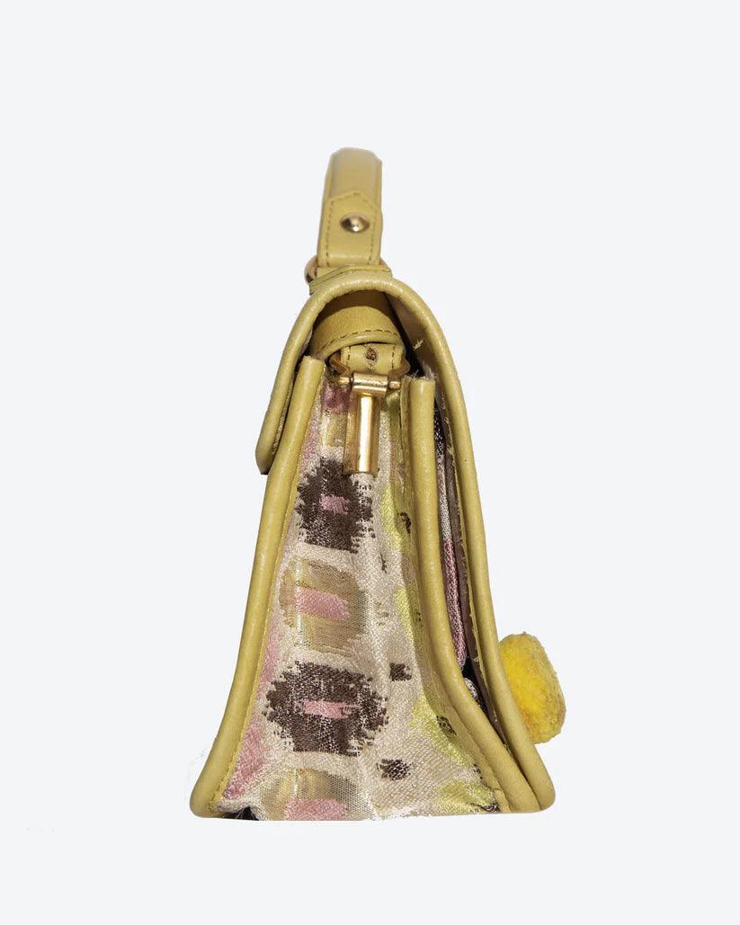 Nandina Embellished Crossbody Bag | Metallic Jacquard & Leather Art Piece – Havana & Co. - Havana & Co.