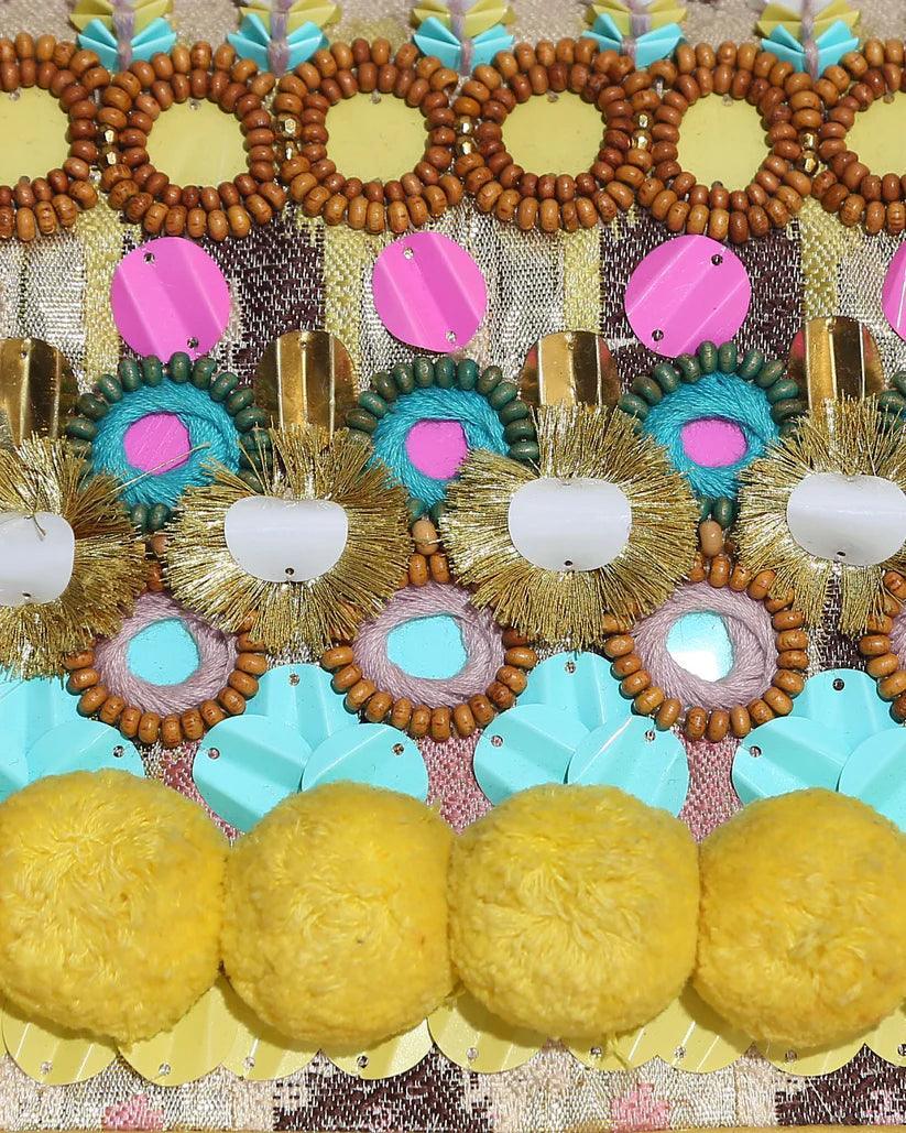 Nandina Embellished Crossbody Bag | Metallic Jacquard & Leather Art Piece – Havana & Co. - Havana & Co.