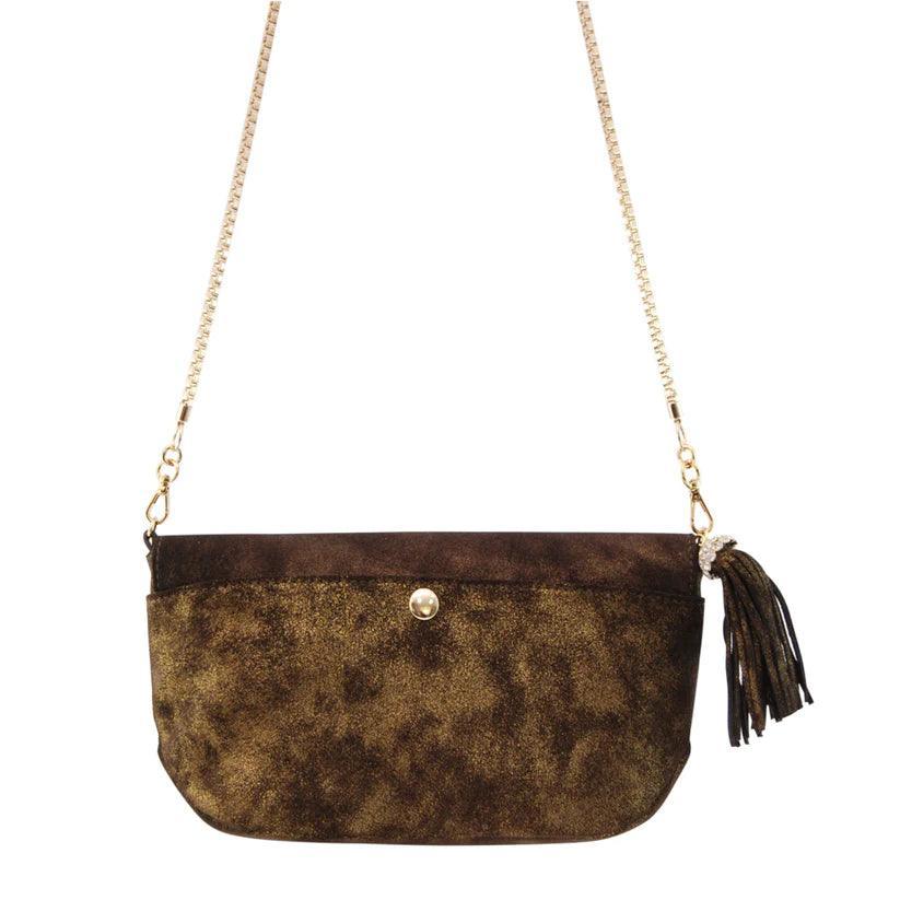 Pendula Embellished Evening Bag | Limited Edition Metallic Leather – Havana & Co. - Havana & Co.