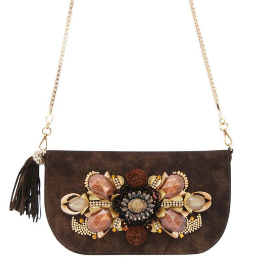 Pendula Embellished Evening Bag | Limited Edition Metallic Leather – Havana & Co. - Havana & Co.