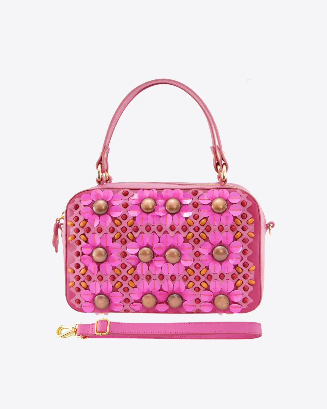 PETULA Embellished Leather Box Bag - Havana & Co.