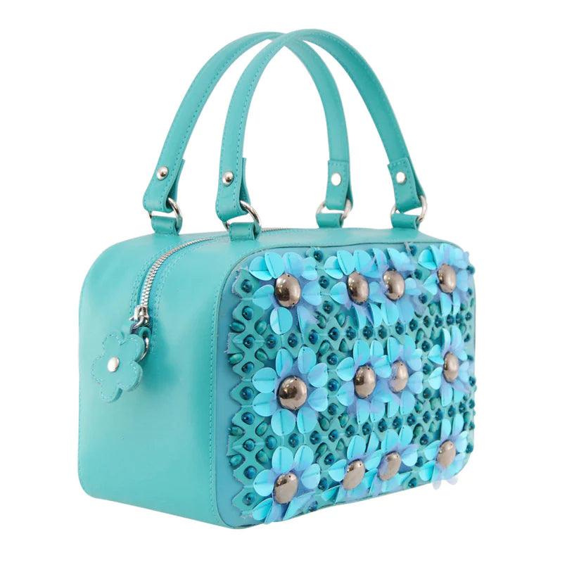 PETULA Embellished Leather Box Bag - Havana & Co.