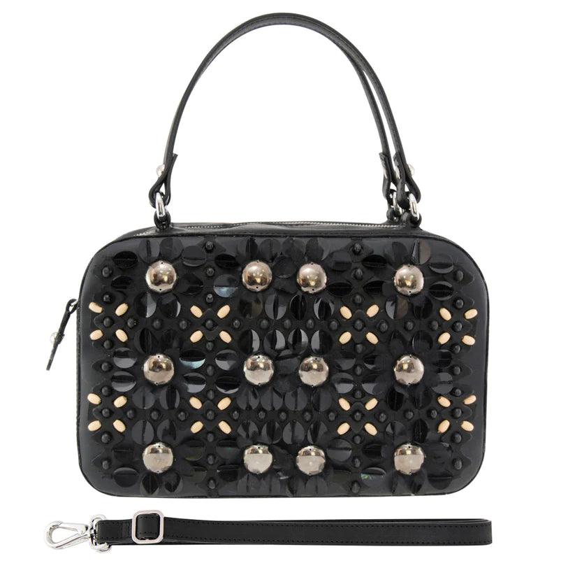 PETULA Embellished Leather Box Bag - Havana & Co.