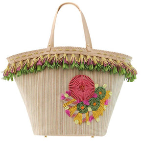 GAURA Embellished Beach Basket - Havana & Co.