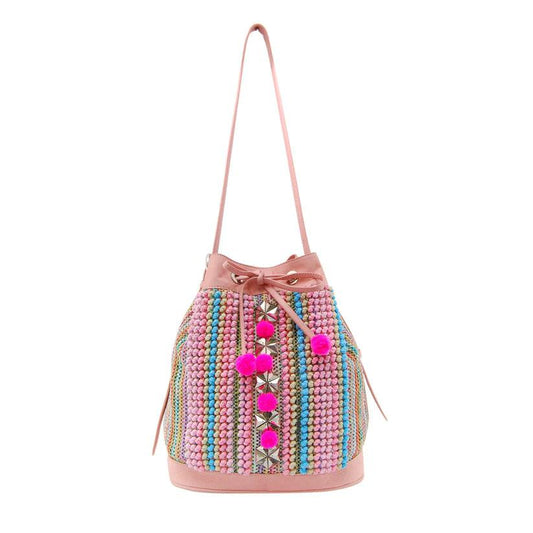 MOLLIS Embellished Drawstring Bucket - Havana & Co.