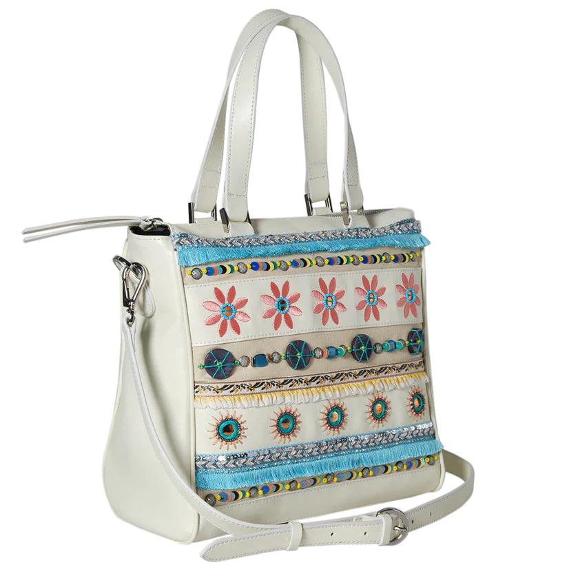 Sanjana Embellished Leather Tote - Havana & Co.