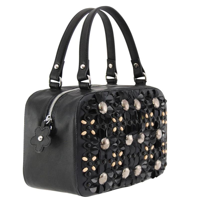 PETULA Embellished Leather Box Bag - Havana & Co.