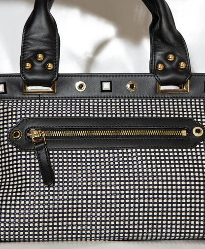 Checker Boston Bag by Havana & Co. with classic checker pattern and spacious design