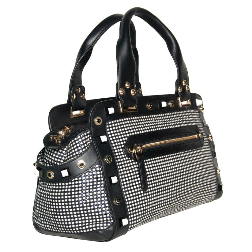 Checker Boston Bag by Havana & Co. with classic checker pattern and spacious design