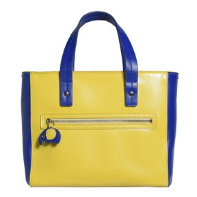 Ekanta Leather Square Tote by Havana & Co. with whimsical Rajasthan-inspired design and functional pockets