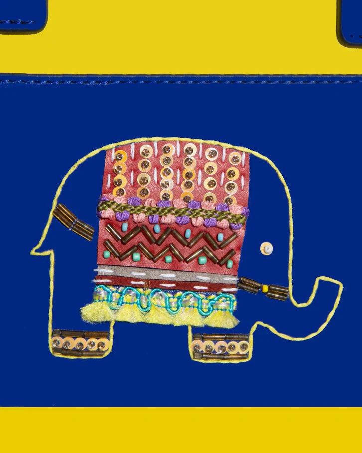 Ekanta Leather Square Tote by Havana & Co. with whimsical Rajasthan-inspired design and functional pockets