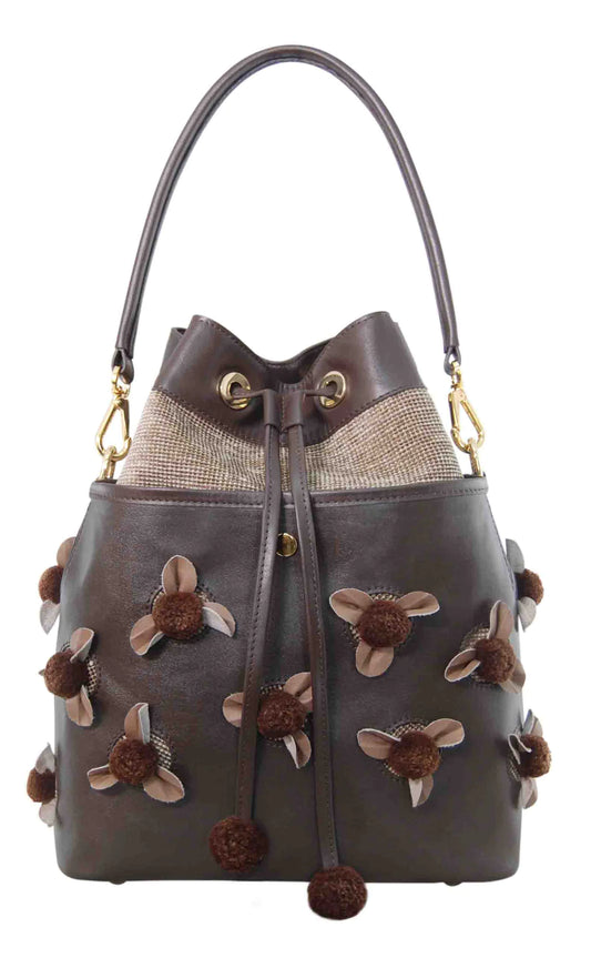 EMINA Leather Bucket by Havana & Co. versatile bag with handcrafted details and hidden pockets