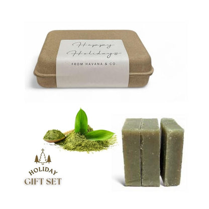 Greentea Revive Set 3-bar by Havana & Co. – Handcrafted soaps infused with green tea extract, perfect for a refreshing and rejuvenating holiday gift