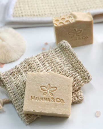 Pink Himalayan Salt Glow Natural Facial Handmade Soap with Orange Peel by Havana & Co.